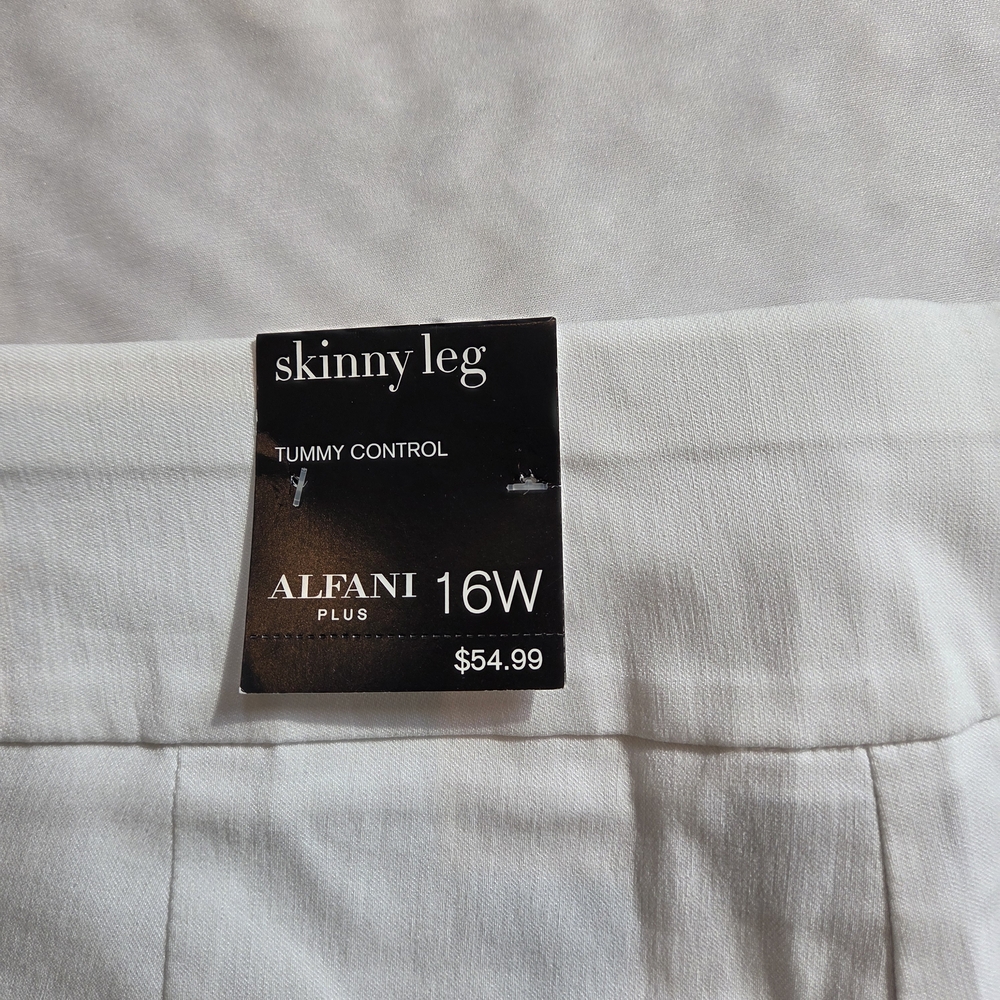 Alfani Plus White Skinny Leg Pants